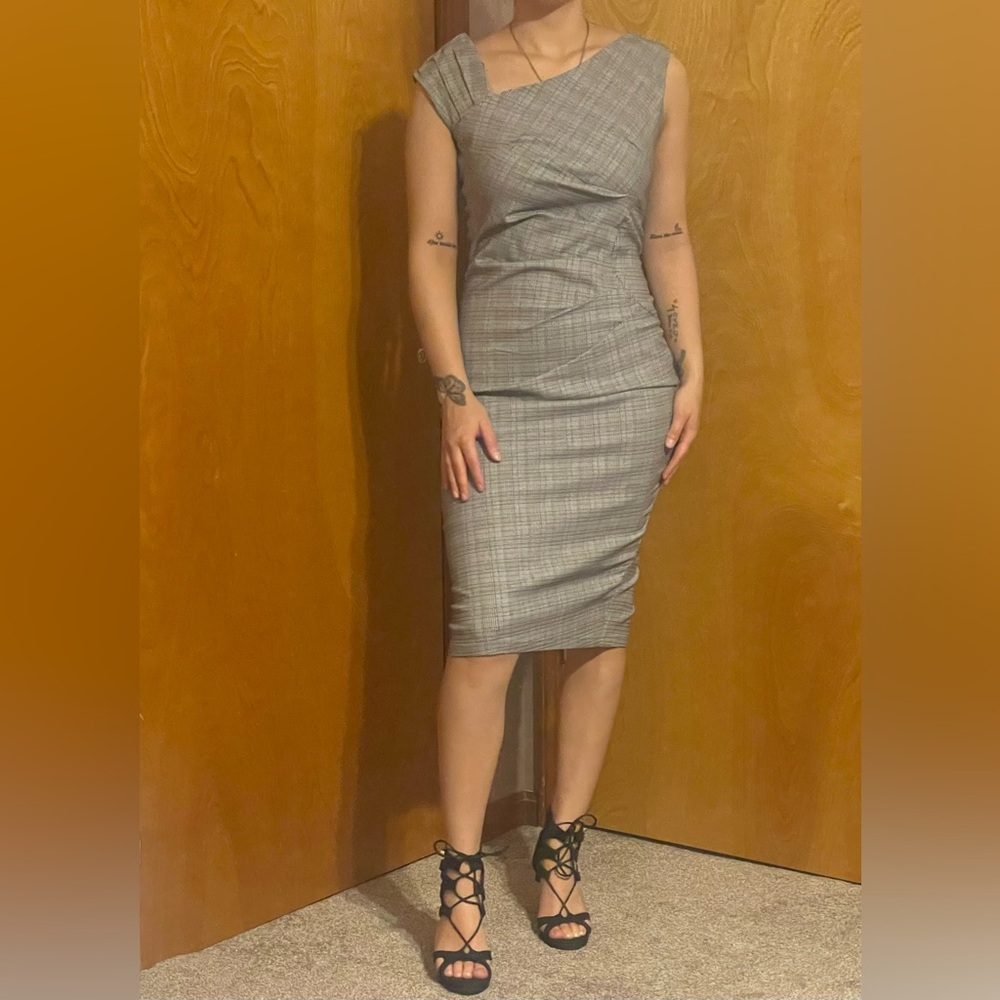 Chic Asymmetrical Gray Dress